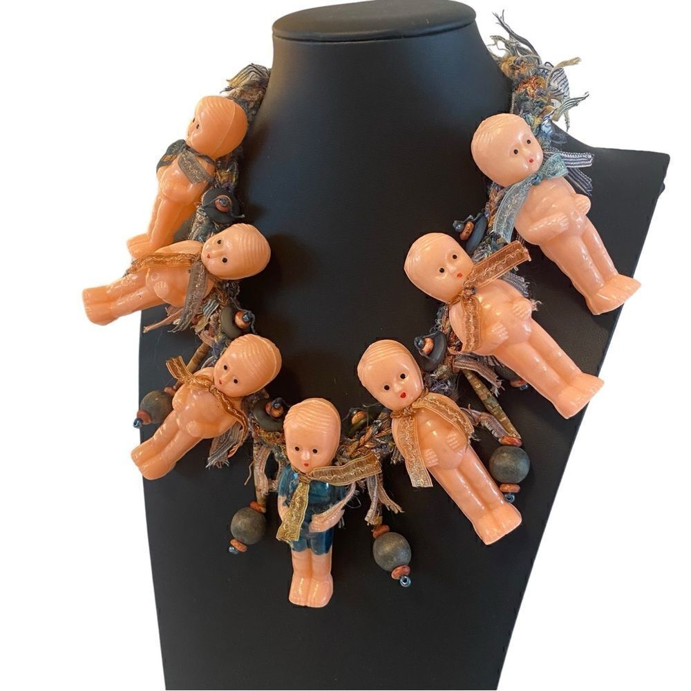 Artisan Made Wholly Original Kewpie Doll Collar Necklace. Fabulously Weird!! - Picture 3 of 5